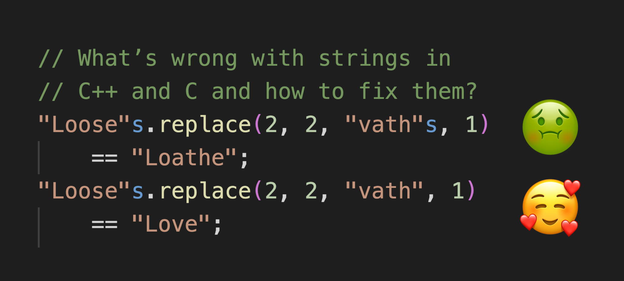 Error Prone API Example for C++ STL Strings