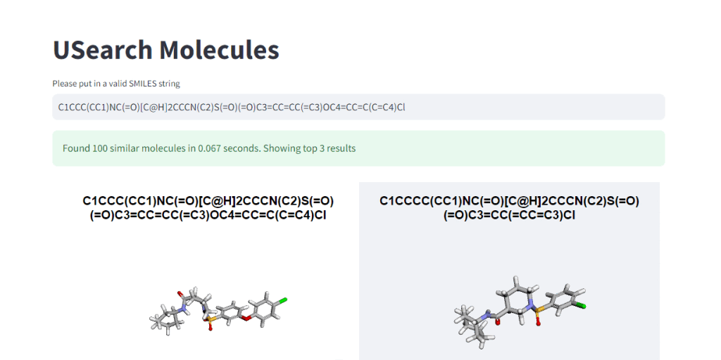 USearch Molecules StreamLit Demo