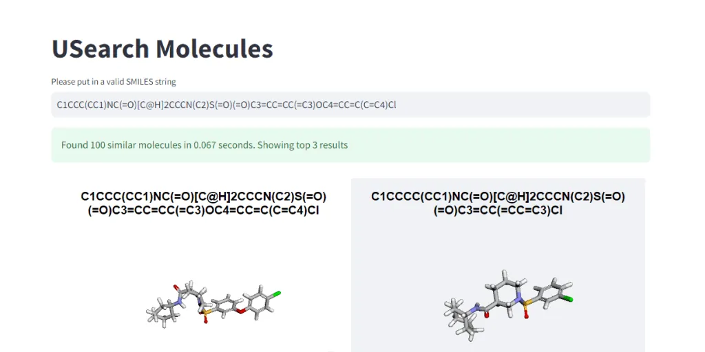 USearch Molecules StreamLit Demo